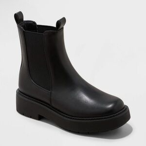 A New Day Demi Black Chelsea Boots, Size 6 1/2
